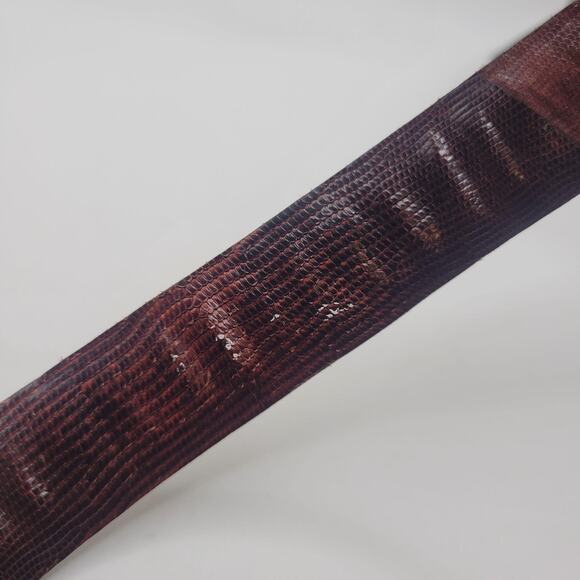 Burgundy Red Leather Belt 30 Western EXOTIC Reptile Iguana Cowboy Rodeo Mexico main image 7